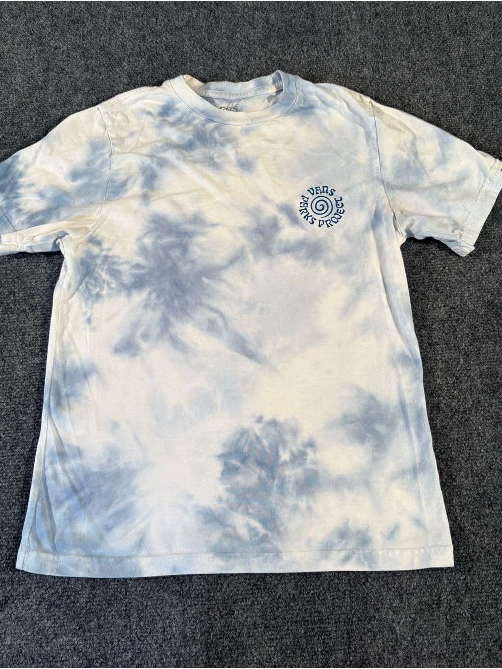Vans Parks Project Youth M 10-12 Blue Tie Dye Get Lost Graphic Tee